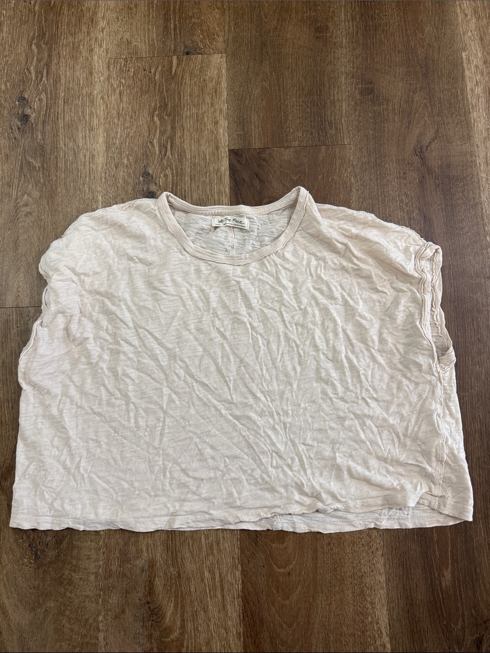 We The Free Cream Boxy Crop Tee